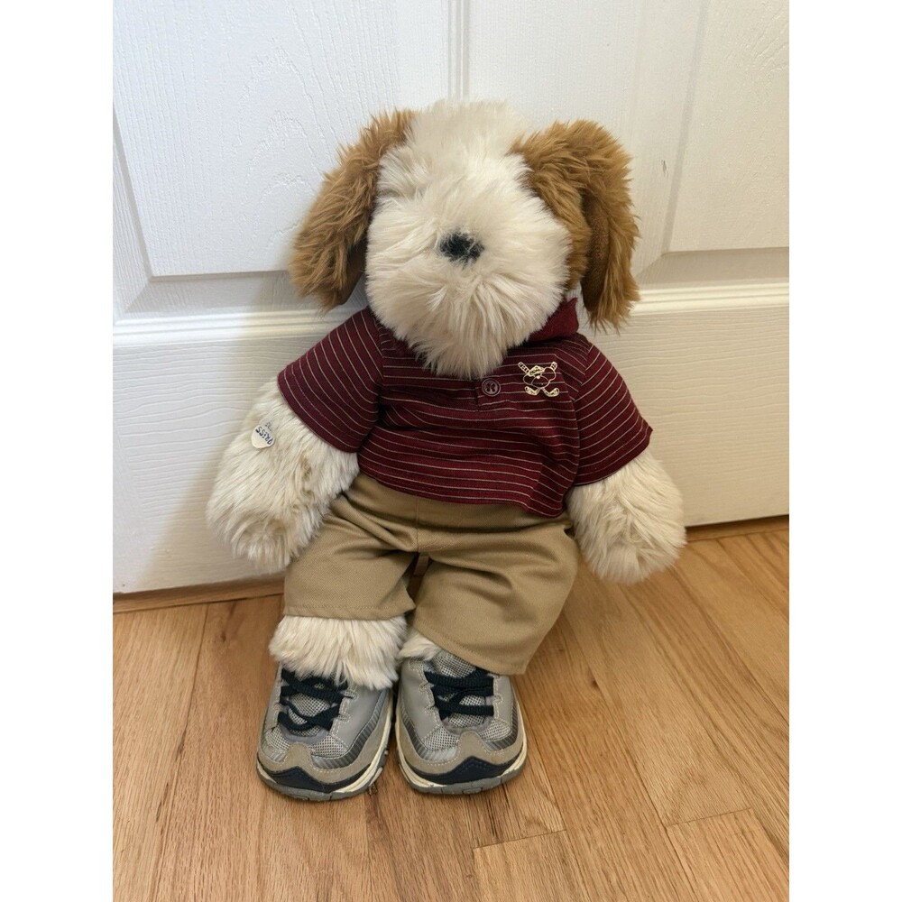 BAB Build-A-Bear Fluffy Puppy Shaggy W/ Clothes Sketchers Fur Retired 16"